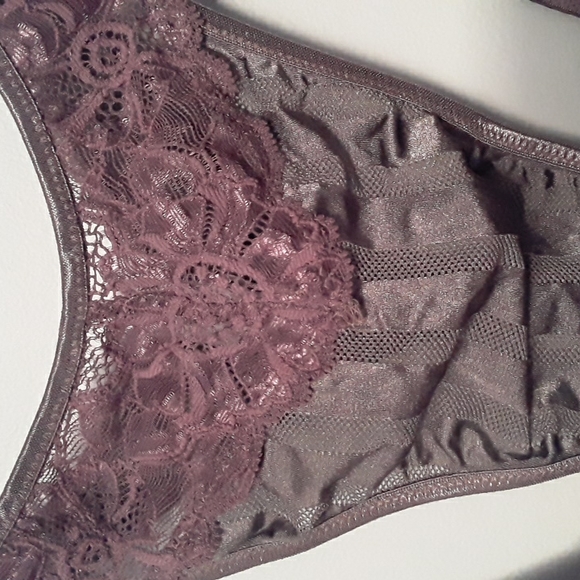 90s Parisa by Amir Demi Underwire Sheer Bra & Thong set, Taupe & Dusty Lilac 34B - Picture 10 of 15